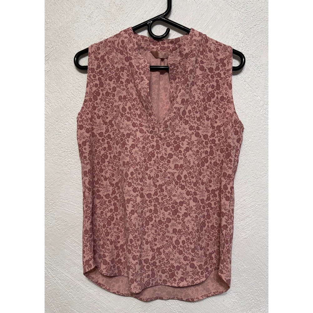 Amana S Women Pink Floral Tank Top Office Workwear Blouse Lightweight Versatile